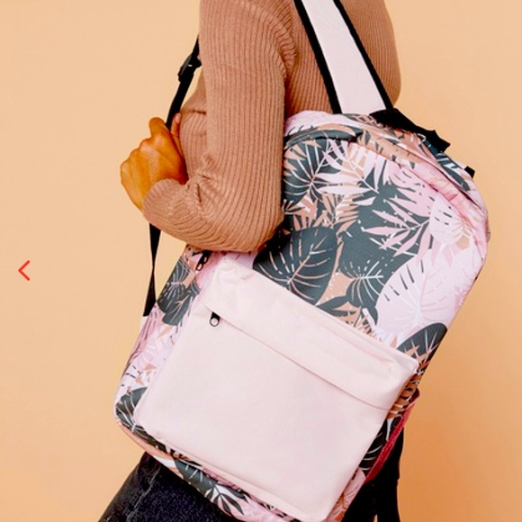 FabFitFun Handbags - Pink Palm Leaf Backpack/Book-bag * NEW * , FabFitFun